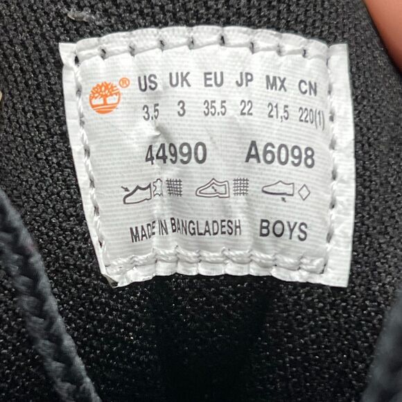 Timberland Field 6-Inch Hiking Boot Black Nubuck 44990/A6098 Boys US 3.5 NWB - Picture 8 of 8